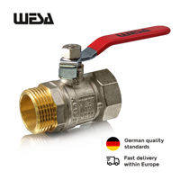 WESA genel kullanım 1/2 "DN15R pirinç küresel vana FE/MA PN16 PTFE/FKM çelik saplı manuel anahtar