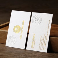Cartes de visite de luxe personnalisées, logo estampé à l'or, papier texturé épais, cartes de visite personnalisées de qualité supérieure, recto verso