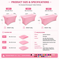 Nappe extensible de 6 pieds pour table rectangulaire, housse élastique ajustée pour réception de mariage et dîner buffet