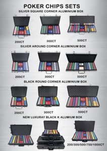 Valise de <span class=keywords><strong>poker</strong></span> de luxe en aluminium noir, ensemble de 200 cartes avec étui, boutons et protection rigide pour tournoi professionnel - Product Image 4