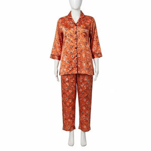 Ensemble pour femmes en satin imprimé, séchage rapide, tissu en polyester, doux, respirant, confortable, vêtements de détente décontractés, recherche et approvisionnement en ligne A - Product Image 3