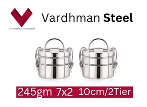 Gran oferta de caja Tiffin de acero inoxidable 7*2 Clip Carrier para hoteles y restaurantes Fiambreras de comida diaria - Product Image 5