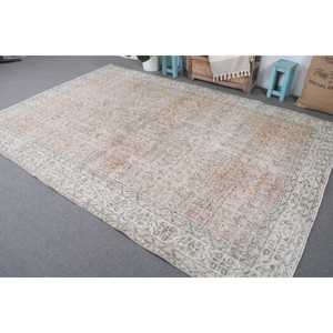 พรมวินเทจตุรกี ขนาด 6.8x10 ฟุต สีเทา ลายตารางใหญ่ ทำจากขนสัตว์ - Product Image 2