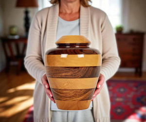 Urne funéraire en bois de rose fabriquée à la main urne funéraire en bois boîte commémorative souvenir urne funéraire décorative pour cendres - Product Image 3