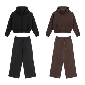 Ensemble de survêtement décontracté pour homme, automne-hiver, de haute qualité, pantalon à cordon de serrage, coupe régulière, taille plus, uni, sportif - Product Image 1