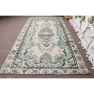 พรมตุรกีวินเทจขนาด 5.4x9.8 ฟุต พรมขนาดใหญ่ พรมขนสัตว์สีเบจ - Product Image 1