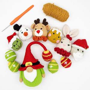 Juguete de peluche Amigurumi de Navidad hecho a mano, muñeco de ganchillo para niñas y niños, bebés, niños pequeños, animales de peluche, OEM hecho en Vietnam - Product Image 6