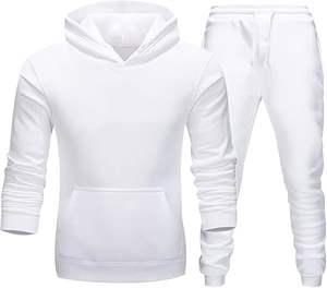 Ensemble de survêtement uni décontracté pour hommes, veste à capuche et bas de jogging 2 en 1, poches latérales, vêtements de sport - Product Image 2