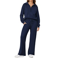 Conjunto Deportivo Informal de Invierno para Mujer de Levi Industry, 2 Piezas, Manga Larga, con Bolsillos, Transpirable, Sólido, Grueso
