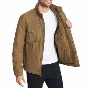 แจ็กเก็ตผ้าแคนวาสสำหรับผู้ชายเสื้อคลุมใส่ทำงานมีกระเป๋าทนทาน - Product Image 3