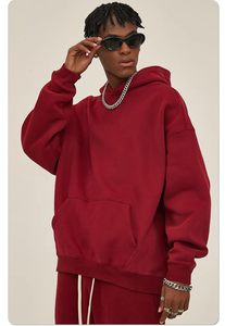 Survêtements en molleton uni 350 g/m² pour impression de logo personnalisée, impression à l'écran, impression en mousse, ensemble sweat-shirt et pantalon de survêtement unisexe surdimensionné, vente chaude - Product Image 4