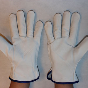Gants de travail de sécurité en cuir, 1 paire, blanc, en peau de chèvre, doux - Product Image 6