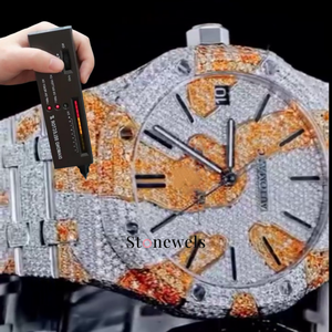 Reloj de Lujo Personalizado con Diamantes Negros de Primera Marca, Reloj Mecánico Automático con Diamantes Moissanite VVS para Hombre, Oro de 10 Quilates - Product Image 4