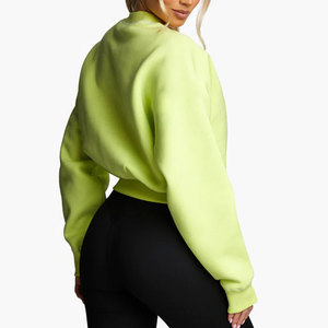 Sweat-shirt tricoté anti-rides pour femme 2025, ODM, personnalisé, manches longues, style streetwear avec broderie frontale pour l'hiver - Product Image 6