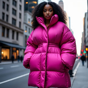 แจ็กเก็ตบุนวมปักเป้าแบบรูดซิปขึ้นมาใหม่สำหรับผู้หญิงเสื้อคลุมบุนวมนุ่มอุ่นเห็บฤดูหนาว - Product Image 3