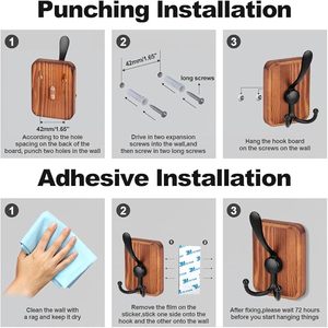 Coat <b>Hooks</b> <b>Wall</b> Mount Coat Rack and Hanger <b>for</b> Heavy Duty Hanging Coats Jackets Hats <b>Wall</b> <b>Hooks</b> With Black Aluminium - Product Image 5