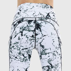 Mallas deportivas de cintura alta con bolsillo para mujer con tejido de punto estampado por sublimación para ejercicio, logotipo personalizable - Product Image 5
