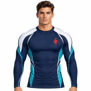 T-shirt de compression à manches longues pour homme, vêtement de sport, entraînement, fitness, course à pied, cyclisme, surf, gym, activité physique - Product Image 1