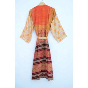 Kimono de seda con estampado Floral Vintage para mujer, ropa de dormir Sexy de verano, cubierta de Bikini para playa, vestido de baño de primavera y otoño - Product Image 6