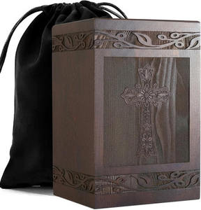 Handmade Wooden Cremation <b>Urns</b> for Adult Funeral and Burial with Custom Logo at Low Price - Product Image 1