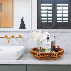 Organisateur de ferme Lazy Susan, support de plateau décoratif, Lazy Susan pour table, organisateur de plateau tournant Lazy Susan avec perles, 360 - Product Image 4