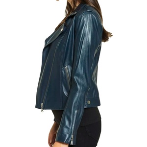 2025 hiver pur véritable dames en cuir veste moto filles femmes respirant grande taille motards Bomber en cuir veste manteau - Product Image 4