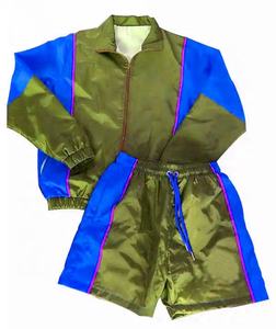 Ensemble coupe-vent d'été tricoté respirant avec sweat à capuche court et survêtement pour homme – Style urbain personnalisable pour l'entraînement - Product Image 5