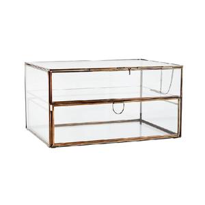 Boîte à bijoux rectangulaire en fer faite à la main, rangement en métal le plus vendu pour étui à bijoux en verre de table indien - Product Image 2