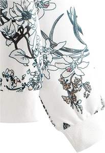 Sudadera de manga larga con estampado de plantas florales para mujer de talla grande - Product Image 3