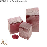 Matériaux bruts de laboratoire # Z 249 Rubis inclus, pierres précieuses taillées, lapidaire, synthétique, simulé, créé en laboratoire, Nanosital Nano