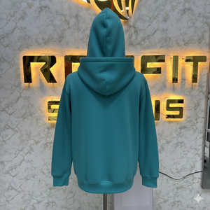 Sudadera con capucha unisex de algodón turquesa de felpa francesa de alta calidad More Than Feelings, informal, para otoño - Product Image 5