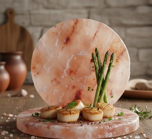 แผ่นหินเกลือหิมาลายันสีชมพูธรรมชาติสำหรับทำอาหาร ใช้เสิร์ฟ และใช้ในครัว - Product Image 1