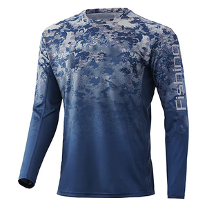 Chemises de pêche en vrac unisexes 100% polyester sublimation manches longues col rond respirant séchage rapide - Product Image 3