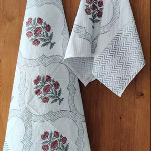 Toalla de baño y mano de algodón con estampado de bloque de mano de alta calidad Patrón de color sólido suave - Product Image 1