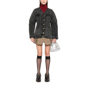 Mejor nueva moda Venta caliente ODM OEM Jeans Chaqueta para mujer Chaqueta de cuero gris Chaqueta de mujer de alta calidad Hecho en Pakistán - Product Image 5