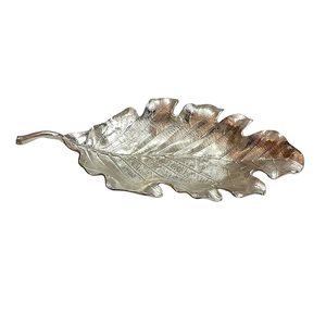 <b>Top</b> Selling Elegant Silver Leaf Design Serving Platter For Serving Nuts And Dry Fruits in Low Price - Product Image 4