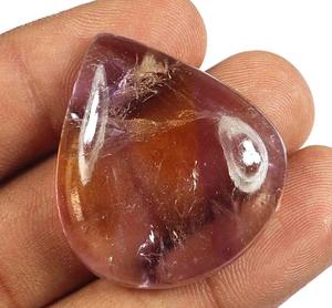Ametrino Piedra preciosa suelta Ametrino púrpura Forma de pera Cabujón Ametrino Alambre único natural Envoltura de piedras preciosas Piedra de cristal curativa - Product Image 2
