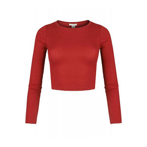 เสื้อครอปแขนยาวสำหรับผู้หญิง, เสื้อครอปออกกำลังกายระบายอากาศแห้งเร็วเสื้อออกกำลังกาย - Product Image 3