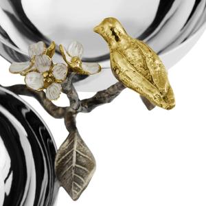 Bol de service rond en acier inoxydable le plus vendu avec support coulé et bol moyen Love Birds coulé disponible au meilleur prix - Product Image 5