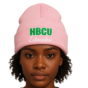 Gorro de Punto Rosa con Bordado de Chenilla, Estilo Universitario, para Hermandad Griega Divine Nine, Personalizado - Product Image 1