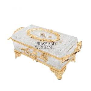 Boîte à mouchoirs rose dorée en laiton massif fait à la main - Product Image 3