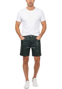 Pantalones Cortos de Cuero Genuino a la Moda para Hombre, para Uso Casual y Urbano - Product Image 4