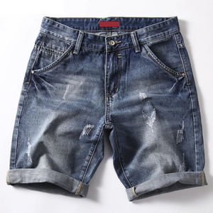 Nouveaux shorts en jean pour hommes sur mesure de haute qualité, séchage rapide, respirant, doux, vêtements d'été, shorts en jean avec logo personnalisé - Product Image 1