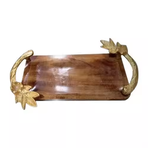 Venta caliente Bandejas de servir de madera de acacia Decoración de madera y bandejas de madera para servir Bandejas funcionales por decor IMPEX - Product Image 4