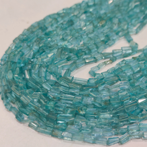 Cuentas de Apatita Azul Natural Facetadas, de 5 a 8 mm, Vendidas por Hilo de 8 Pulgadas de Largo - Product Image 1