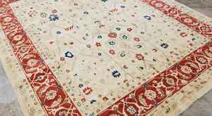 Personnalisable ANTIQUITY noué à la main 8'X10' turc Oushak Peshawar-Tapis en laine ziglar couleur pure taille personnalisable pour les pique-niques - Product Image 3