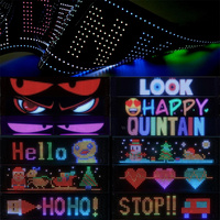 Letrero LED para Auto de Alta Luminosidad, 5V USB, 192x898mm, Ojo de Diablo, Panel de Matriz de Píxeles RGB Portátil, Tablero de Mensajes Desplazables para Auto y Camión