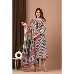 Ensemble de costumes traditionnels en coton pour femmes de qualité supérieure de couleurs vives pour les festivals d'été et d'hiver - Product Image 4