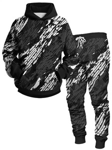 Ensembles de survêtement pour hommes, sweat à capuche et pantalon pour femmes, couleur unie, pull à capuche + pantalon, ensembles de vêtements de sport décontractés pour hommes - Product Image 4