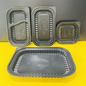 Factory Disposable Plastic Food Container 1-2-4 <b>Compartments</b> with Lid Black Color Take Away <b>Lunch</b> <b>Box</b> Made in Vietnam - Product Image 3